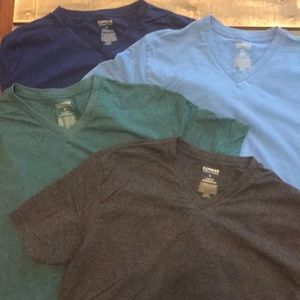 Express Men’s stretch v-neck shirts, lot of 4.